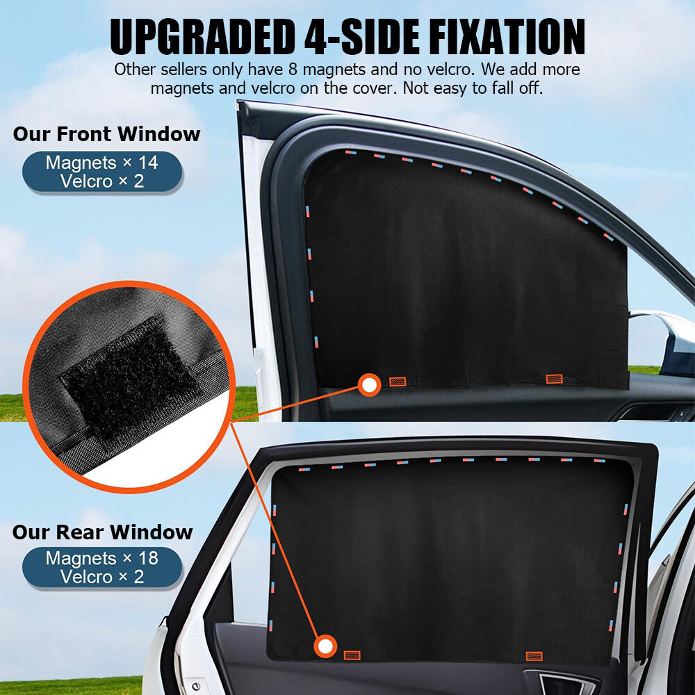4Pcs Car Side Window Sun Shade Magnetic Curtain Cover Privacy Baby UV Protector