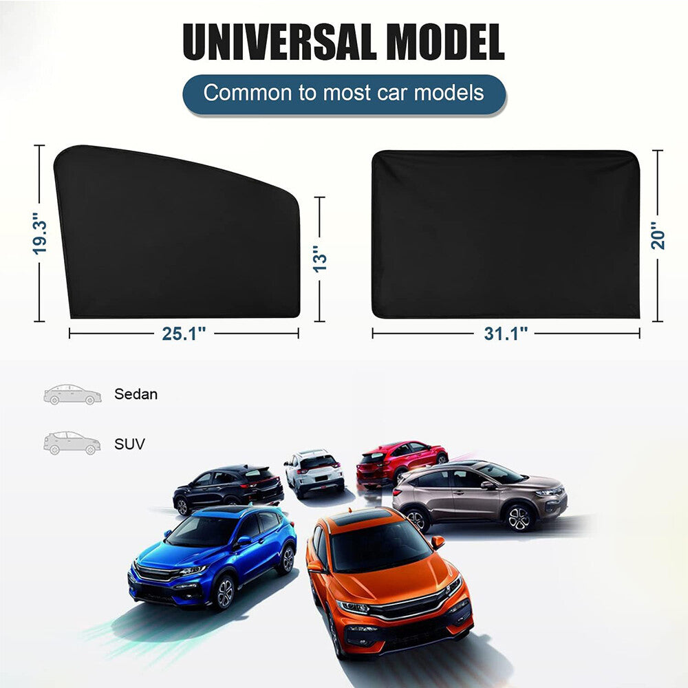 4Pcs Car Side Window Sun Shade Magnetic Curtain Cover Privacy Baby UV Protector